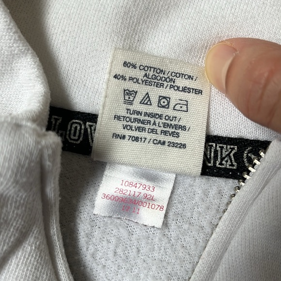 PINK Victoria’s Secret Logo Quarter-zip Pullover Sweater - White - Picture 5 of 9